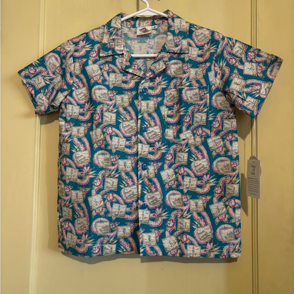 Vintage Inspired Boys Hawaiian Print Shirt
